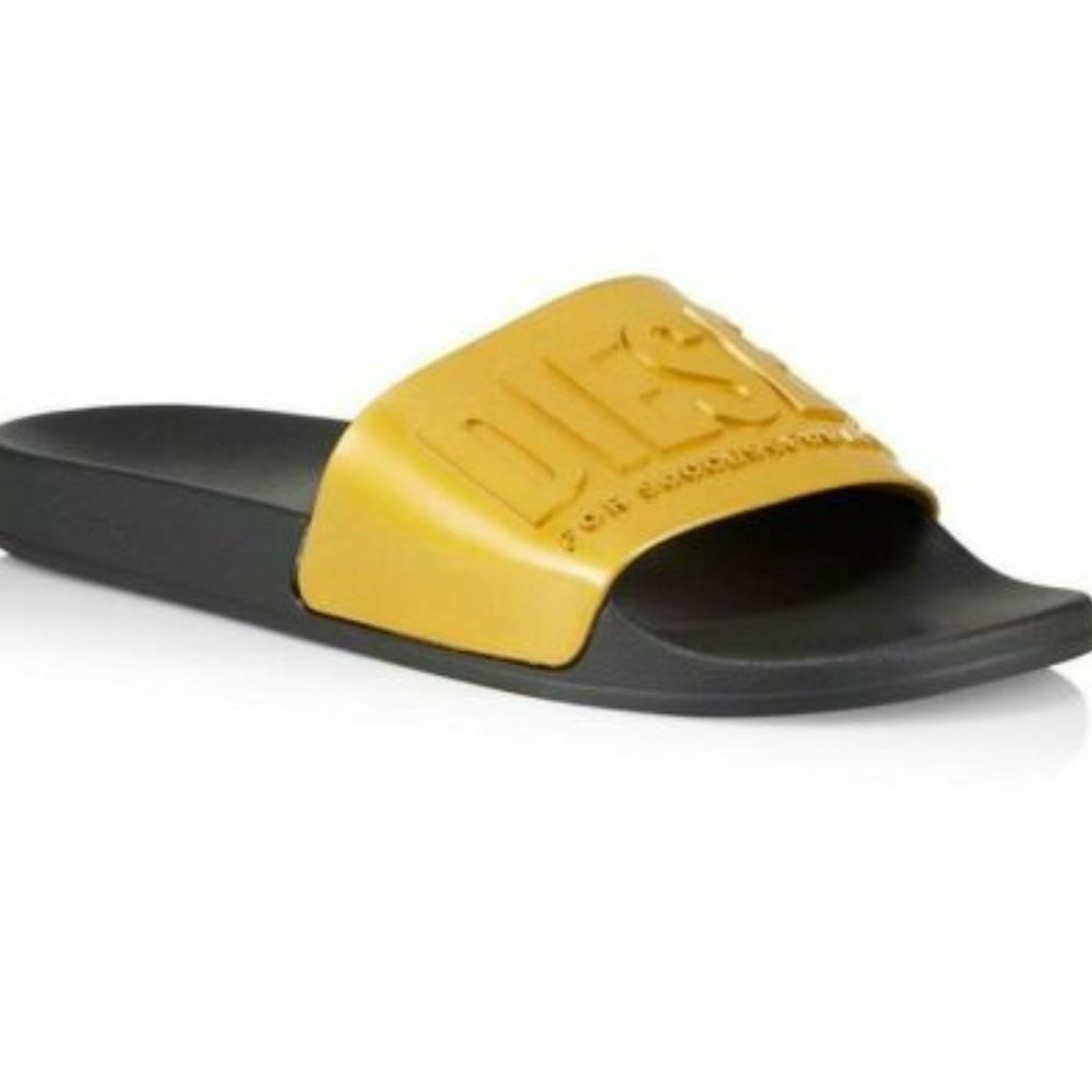 New Diesel Mayemi Logo Slide Sandals Made in Italy Size 9